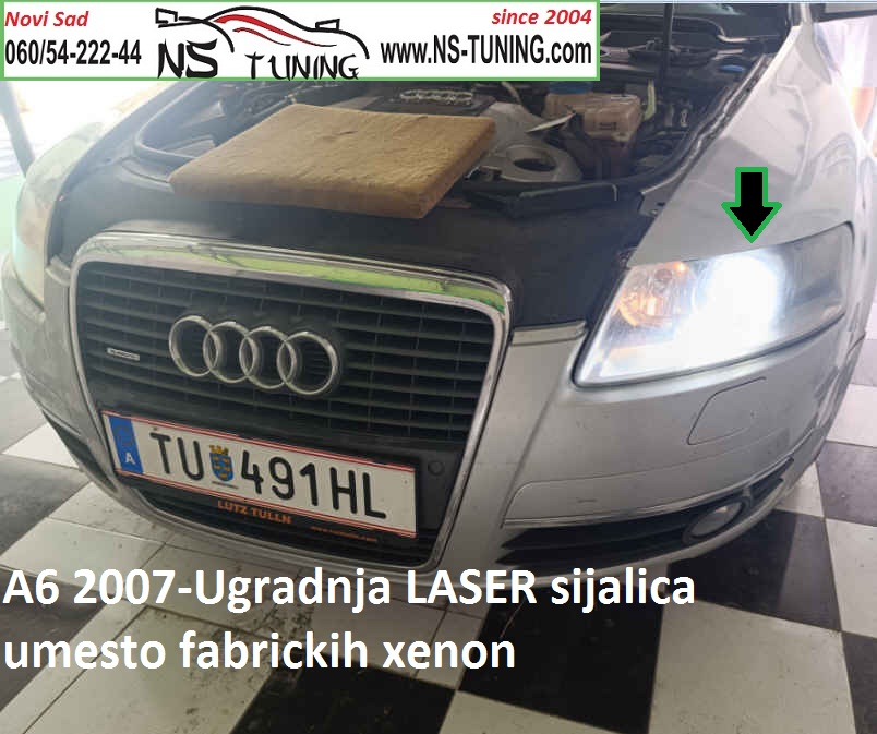 audi a6 c6 2007 d2s laser led sijalica zamena xenon far servis farova novi sad